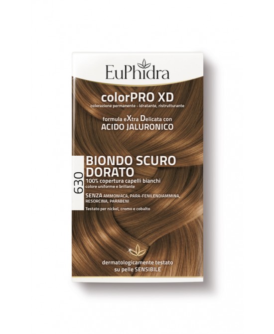 EUPHIDRA COLORPRO XD 630 BIONDO SCURO DORATO GEL COLORANTE CAPELLI IN FLACONE + ATTIVANTE + BALSAMO + GUANTI