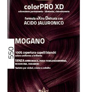 EUPHIDRA COLORPRO XD 550 MOGANO GEL COLORANTE CAPELLI IN FLACONE + ATTIVANTE + BALSAMO + GUANTI