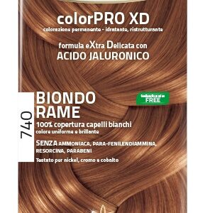 EUPHIDRA COLORPRO XD 740 BIONDO RAME GEL COLORANTE CAPELLI IN FLACONE + ATTIVANTE + BALSAMO + GUANTI