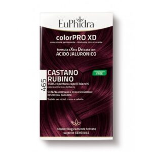 EUPHIDRA COLORPRO XD 465 CAST RUBINO GEL COLORANTE CAPELLI IN FLACONE + ATTIVANTE + BALSAMO + GUANTI
