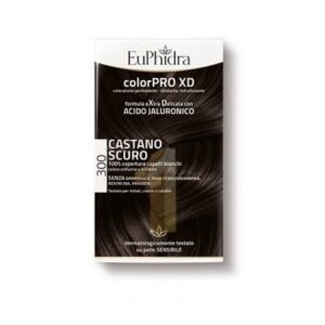 EUPHIDRA COLORPRO XD 300 CASTANO SCURO GEL COLORANTE CAPELLI IN FLACONE + ATTIVANTE + BALSAMO + GUANTI