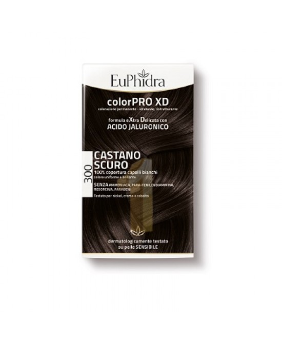 EUPHIDRA COLORPRO XD 300 CASTANO SCURO GEL COLORANTE CAPELLI IN FLACONE + ATTIVANTE + BALSAMO + GUANTI